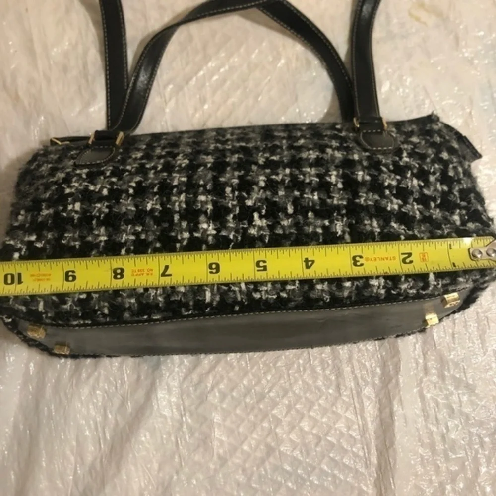 Kate spade black gray and white wool bag made in Italy